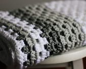 crocheted baby or lap blanket- shades of grey