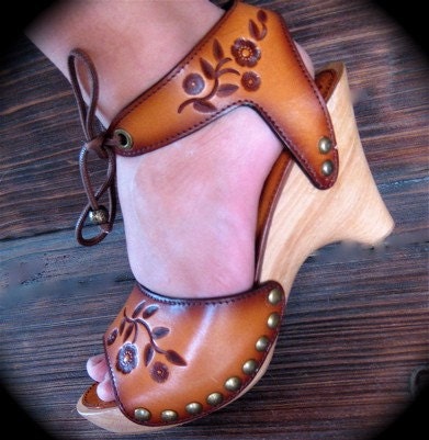 Florette Sandal Shoes in Tan CUSTOM ORDER