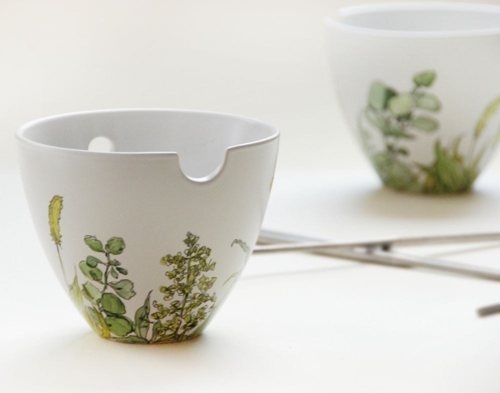 Painted Noodle Bowl Set with Chopsticks - Grass Fields Collection - ready to ship