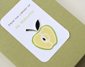 Teacher Bookplates with Fabric Apples