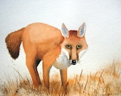 Hey Foxy - 9x11 inch Original Watercolor Painting