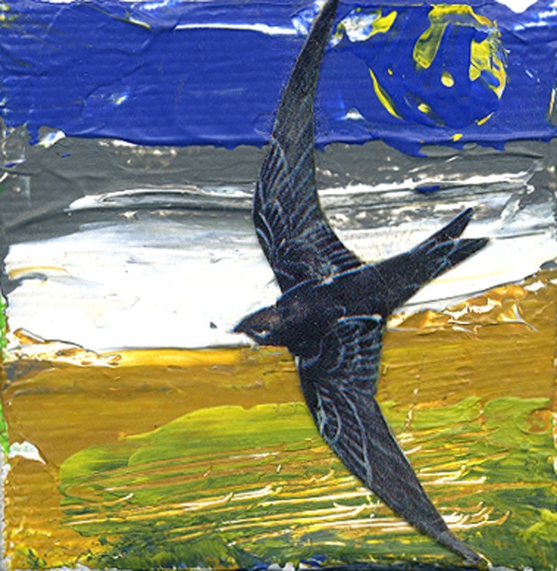 ACEO Collage Flying South for the Winter Limited Edition Print PIF