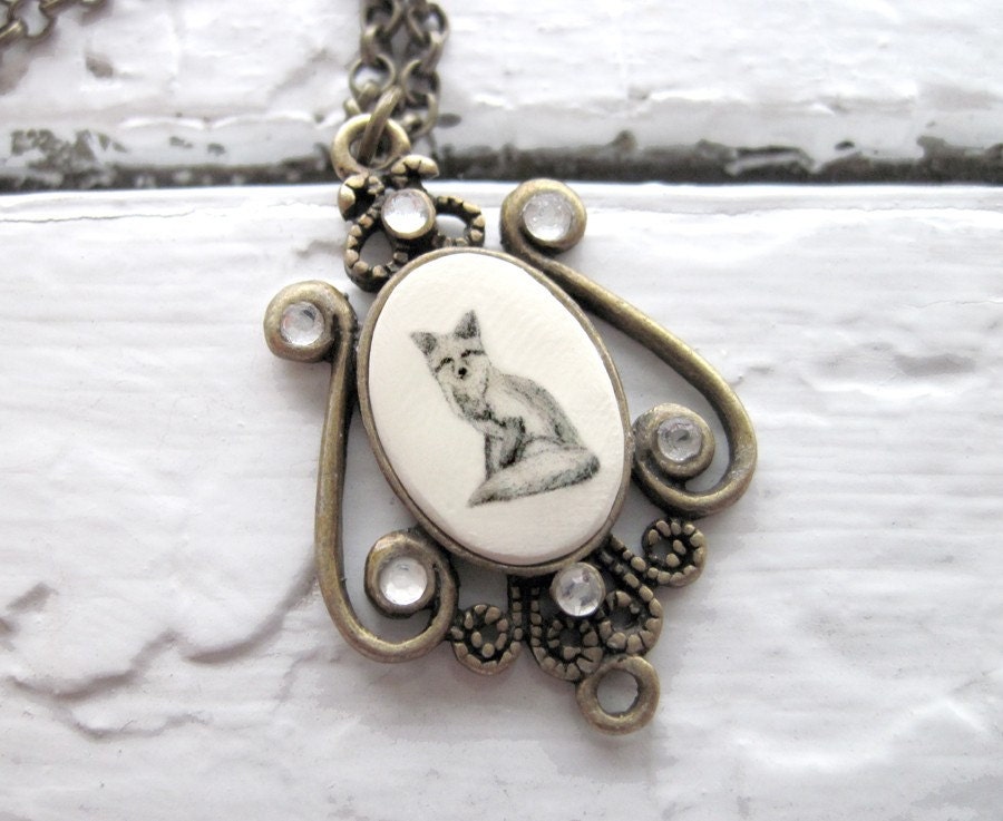Necklace- Framed Fox Pendant