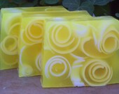Lemon Sugar Swirly Curly Glycerin Handmade Soap, 4oz