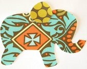 Kashmir Iron or Sew On Fabric Elephant Applique Amy Butler Fabric