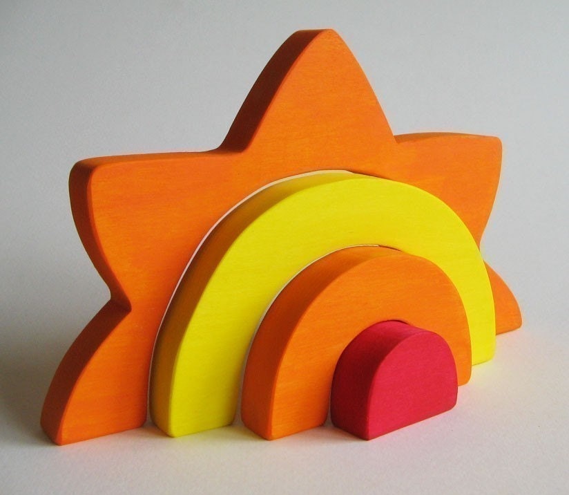 Large Sun Stacker - Waldorf Wooden Toy- Earth Day