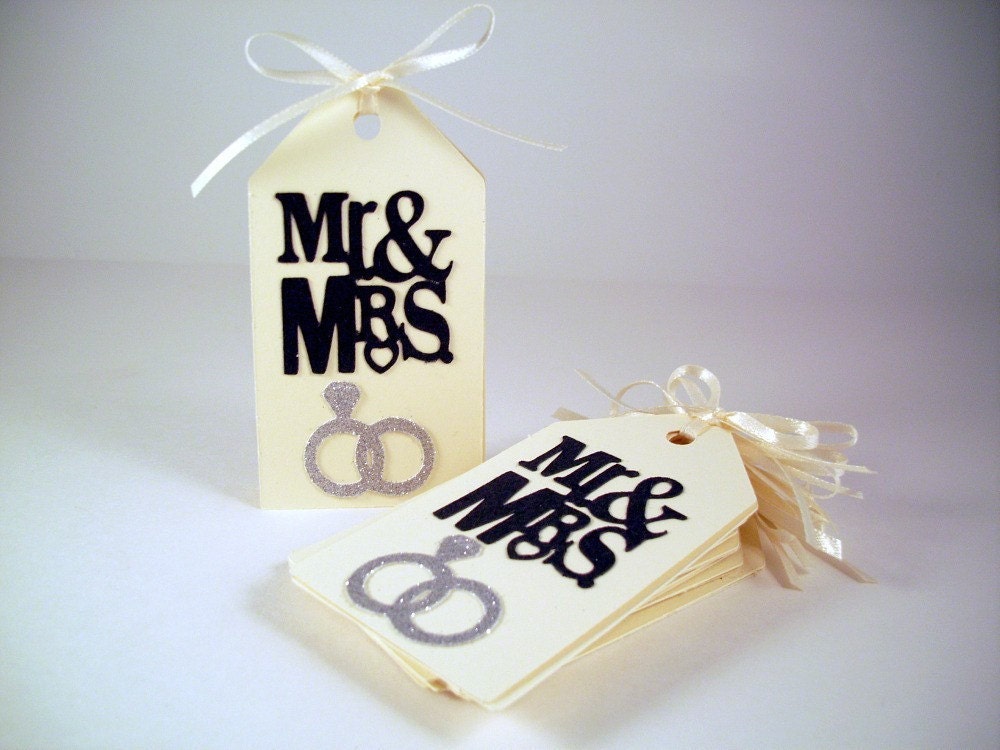Wedding Hang Tags for the New Mr. and Mrs.  50 tags
