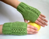 Olive Green Knitted Mittens,Fingerless Gloves, Holidays Christmas Gift under 25 Gift for her
