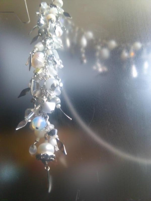 snow white charm unique necklace pearl cross swarovski glass crystal dolphin