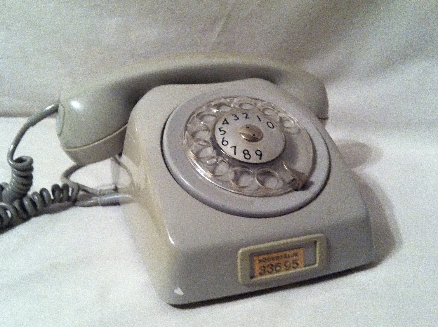 Vintage Swedish Gray Rotary Phone ///MODERN DECO///