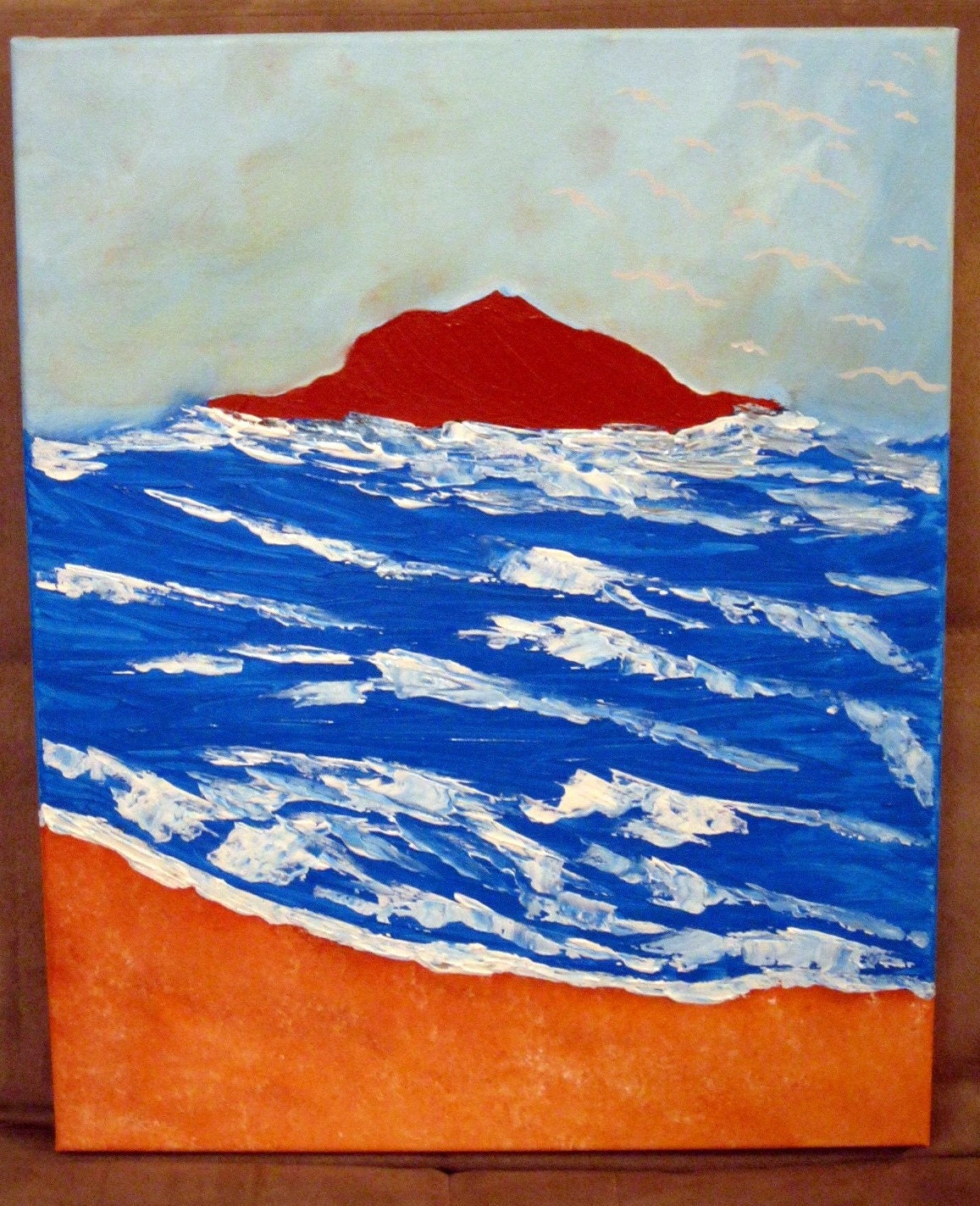 Rough Waters is an Original 16x20 Acrylic Painting on a Stretched Canvas