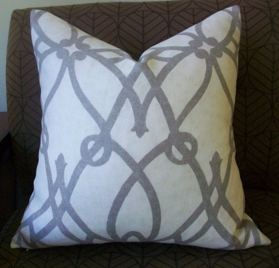Decorative Designer Pillow Cover - 16X16 - BRAEMORE Fioretto in graphite