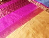 Vintage sari bright saffron and pink Jewel in the Crown