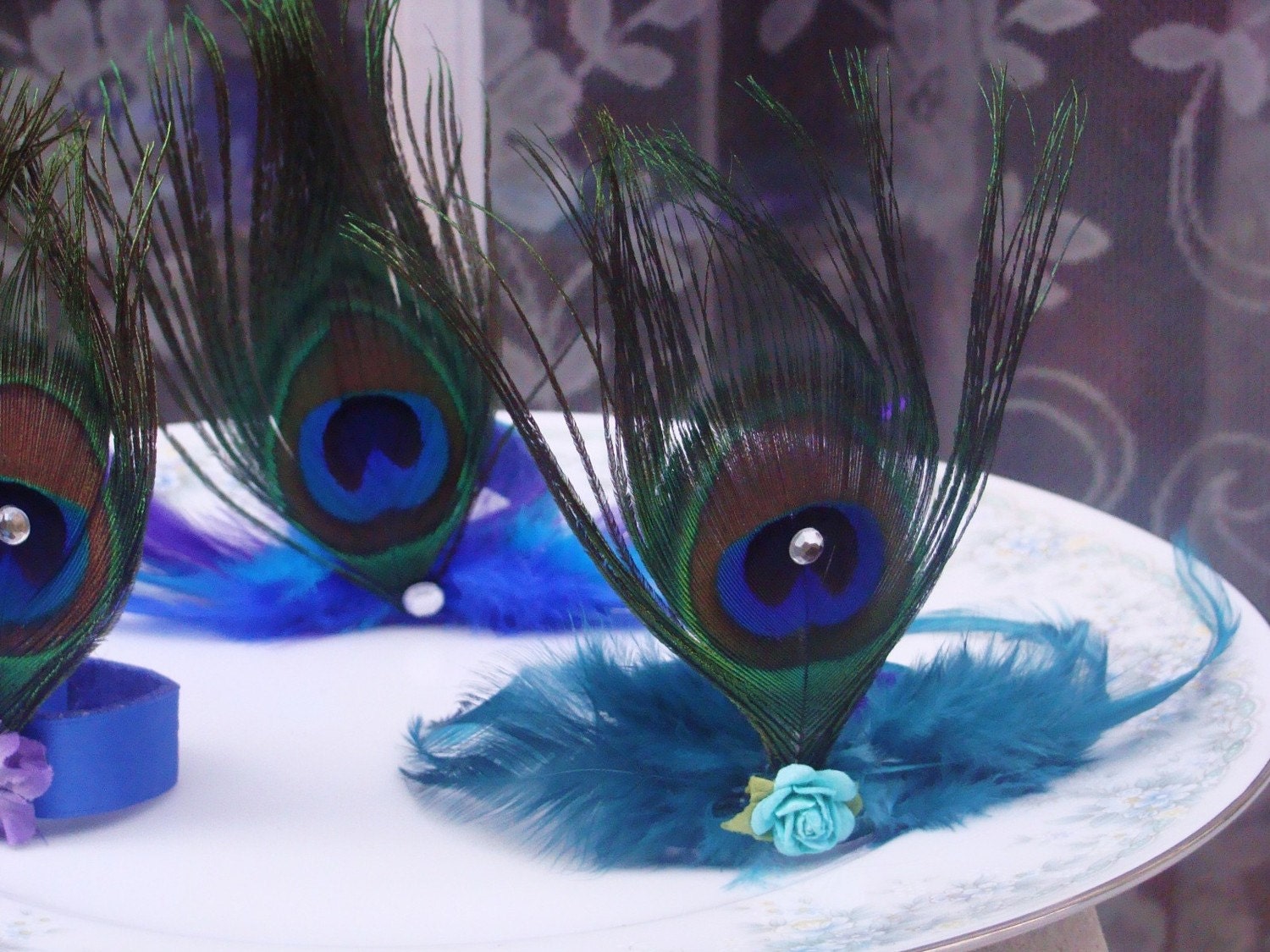 Feathered Peacock napkin ring
