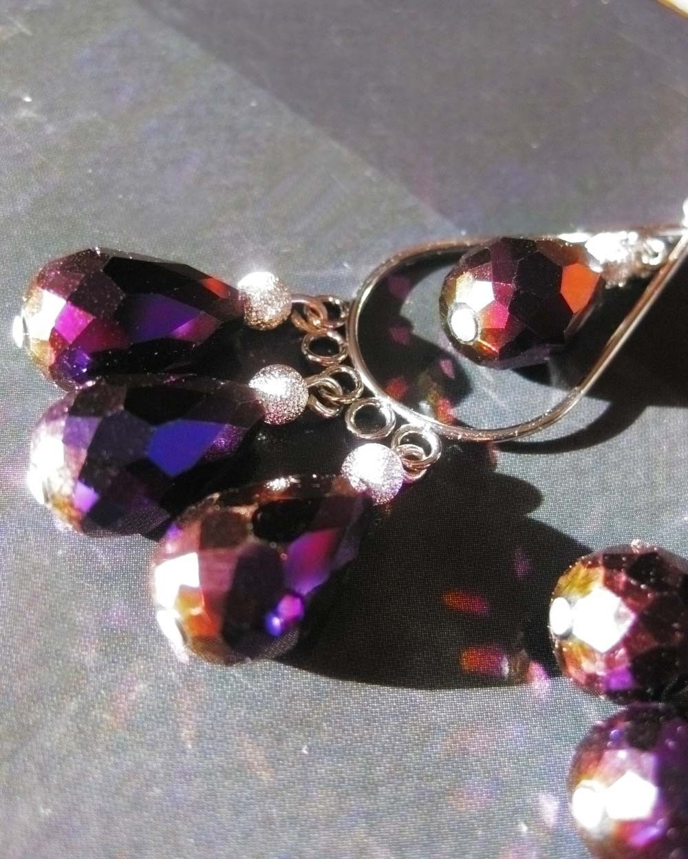 Glamourous Purple Chandelier Earrings
