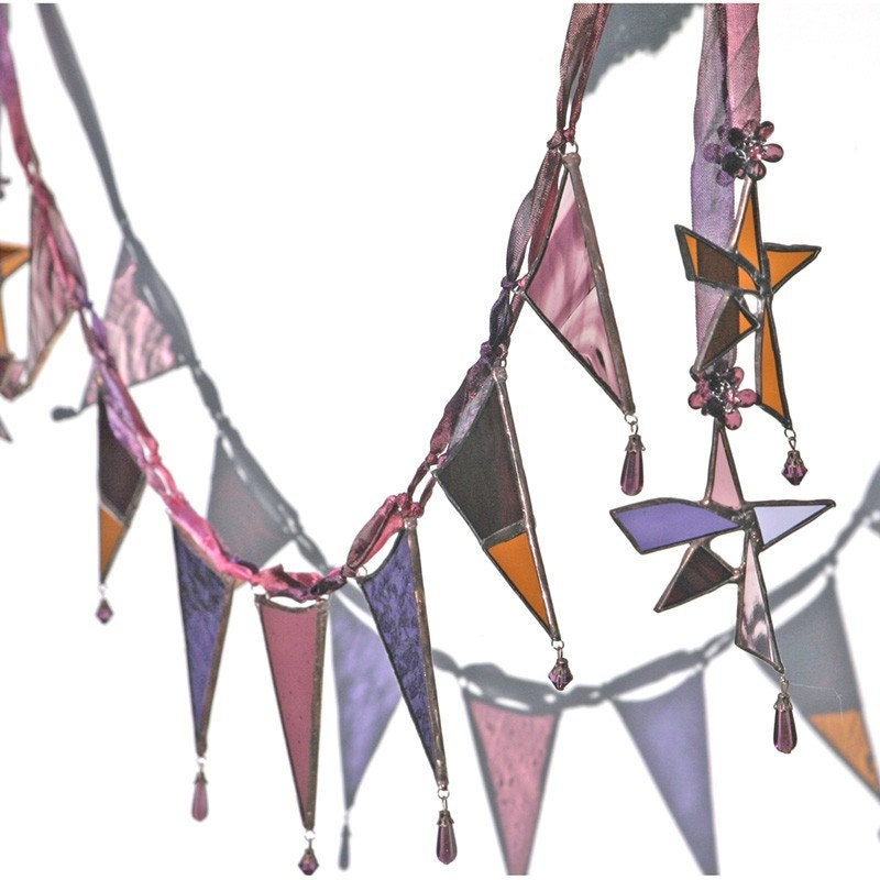 Magical Realism - a ooak stained glass garland or bunting