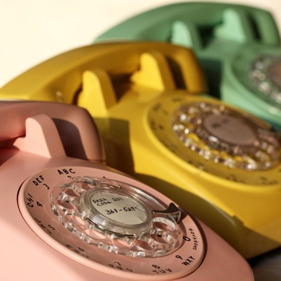 ring, ring, ring 2 - vintage rotary telephones- FINE ART photograph - 8 x 8