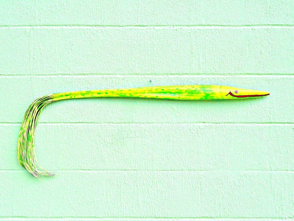Recycled Florida Palm Frond fish .. 3 foot long ... Orig J. Craig.. Wall Decor.. Own a Piece of FLORIDA