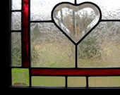 Framed Stained Glass Beveled Heart Panel