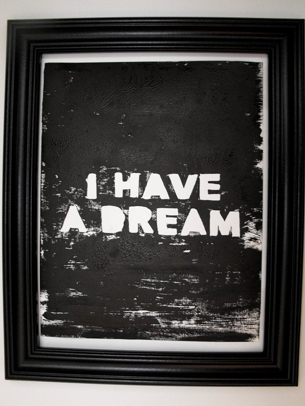 PRINT- Lino Print, "I Have A Dream" 8X10