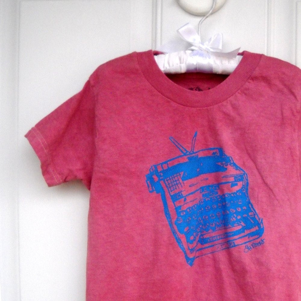 Toddler and Childrens royal typewriter Tee shirt in  burgundy or custom colors