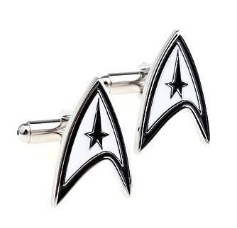 Star Trek Silver Cufflinks with Gift Box - SAME DAY SHIPPING