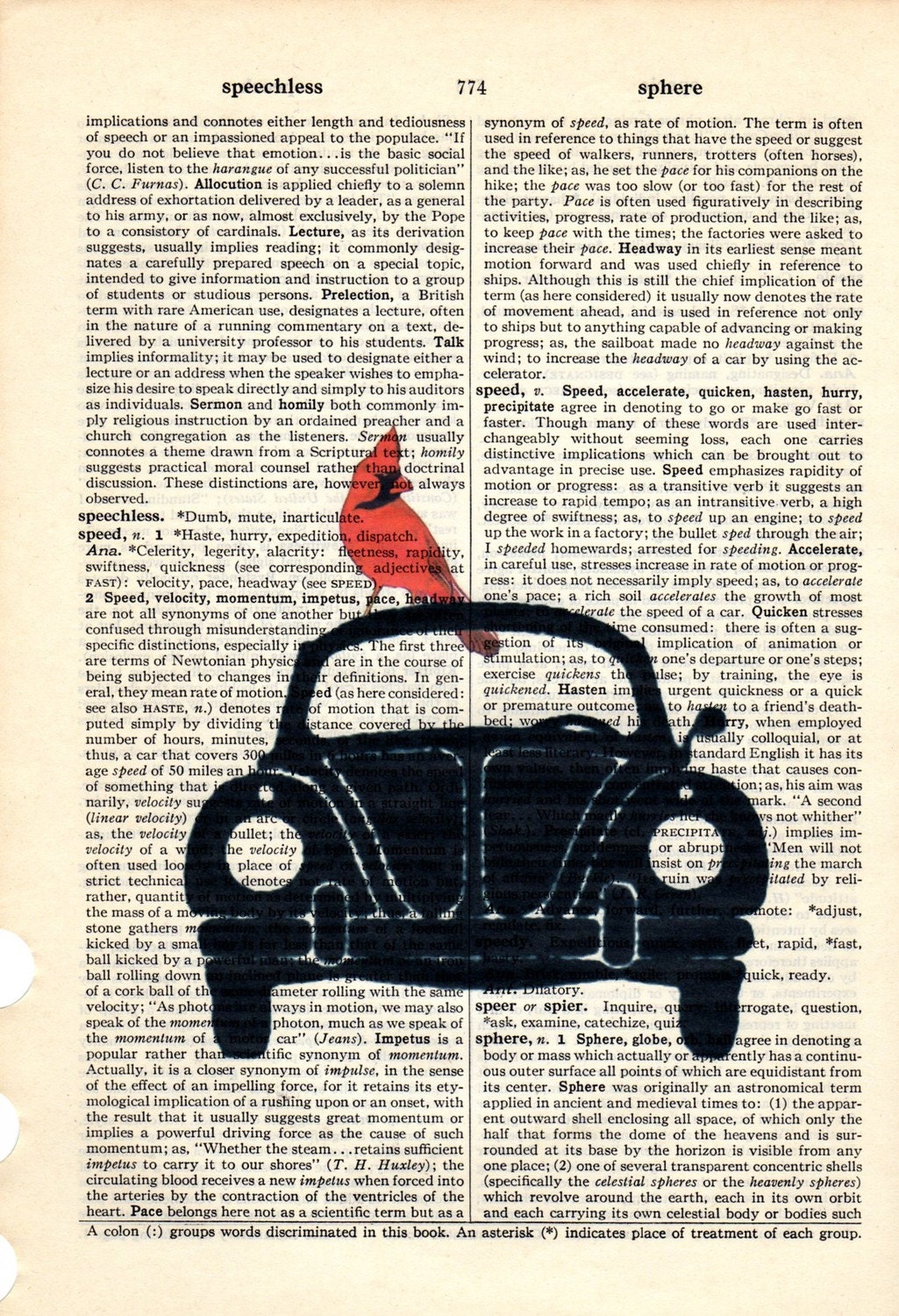 Ride a Bug VW Dictionary Book Page Collage
