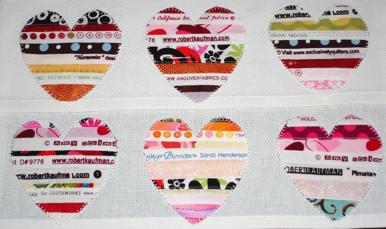 Selvage Hearts - Fabric Trimmed Tea Towels/Set of 2