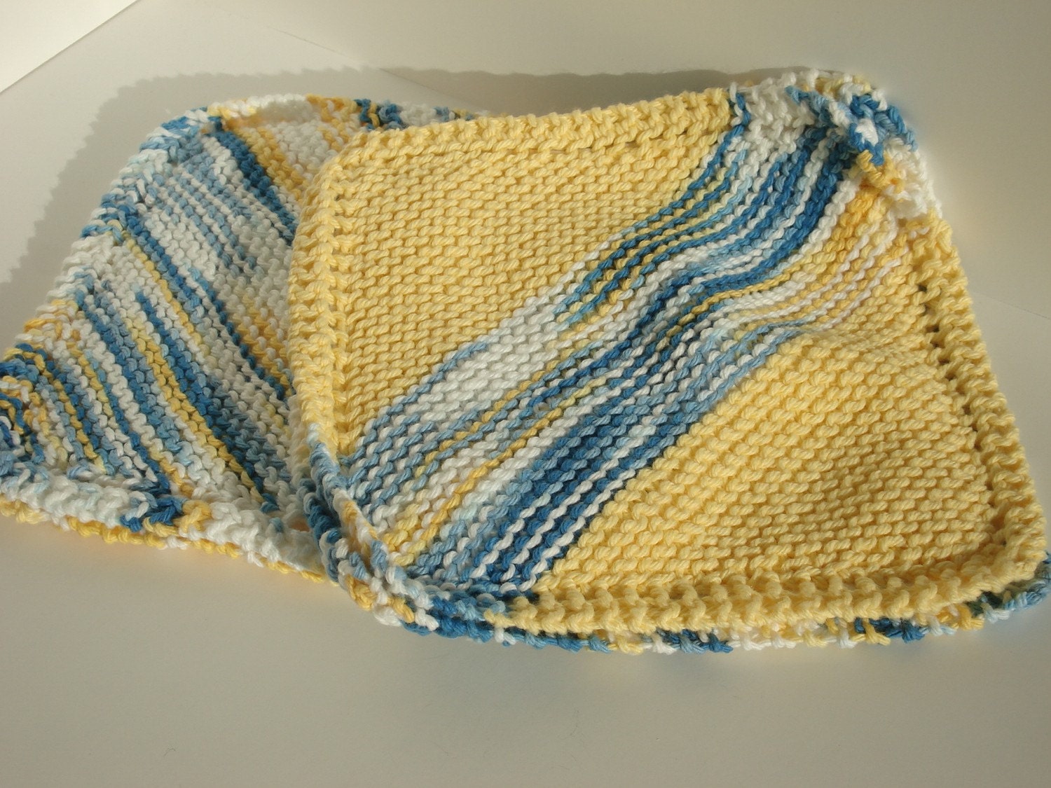 Potholder Trivet Set in Blue & Yellow