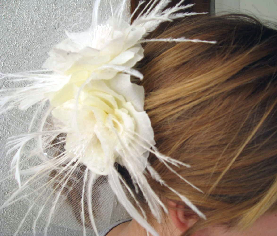 Silk Flower Wedding Comb