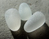 White loose beach glass supplies. jewelry and craft supplies
