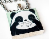 Smile Panda Scrabble Tile Necklace