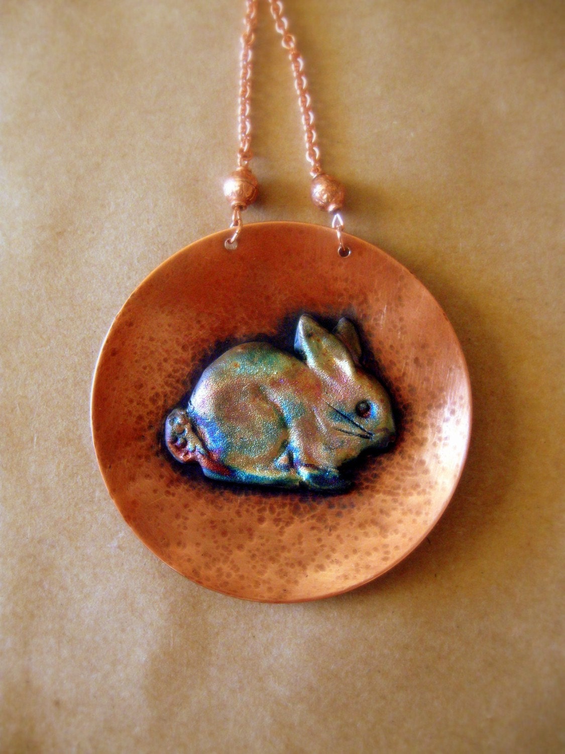 BanBani. Patina Copper Bunny Necklace