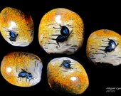 Handmade lampwork glass bead- Birch Butterfly