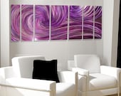 66" SEXY OCEAN DANCE purple living room signed classy Big Metal abstract original artwork by lubo