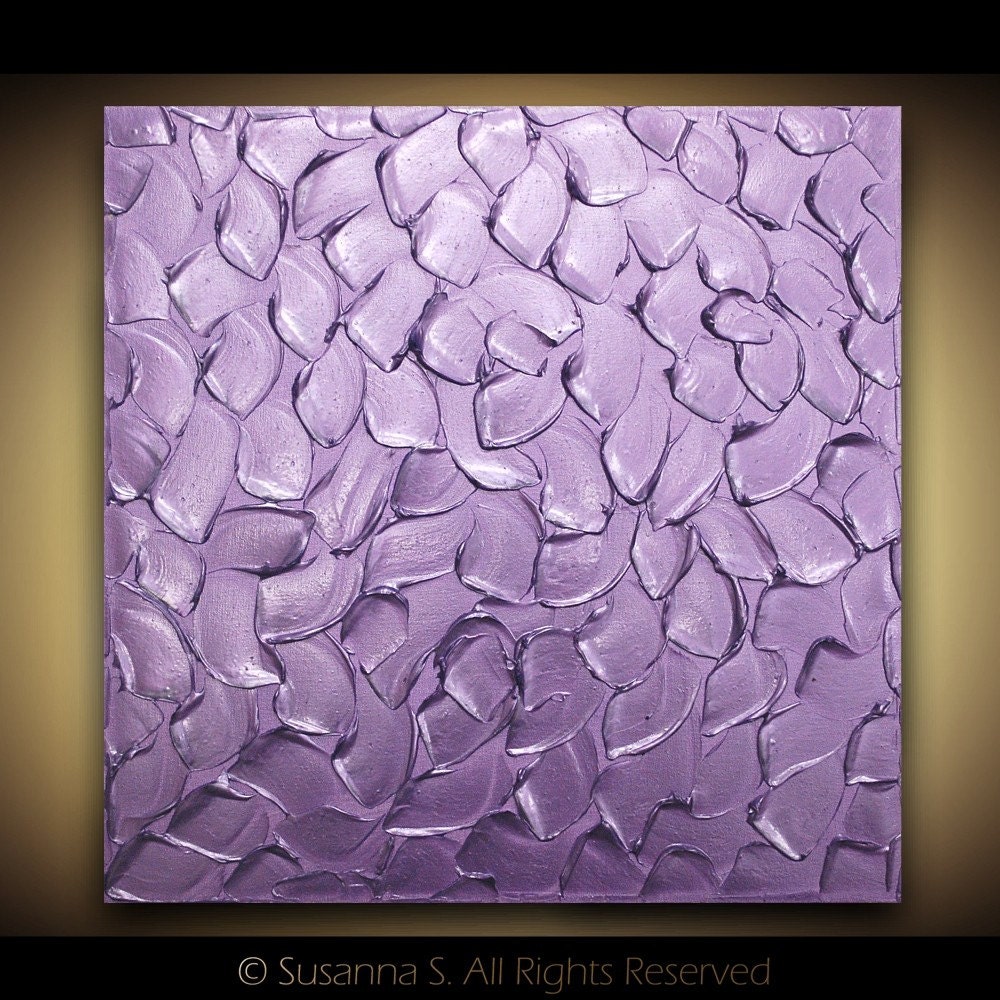 ORIGINAL Abstract Impasto Art- Textured Metallic Purple Modern palette knife painting MIX & MATCH by Susanna