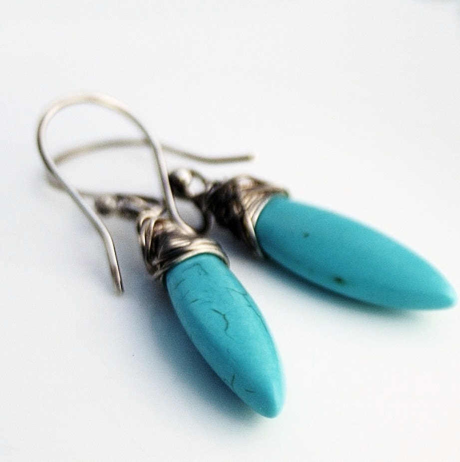 Sterling silver earrings Turquoise Spears