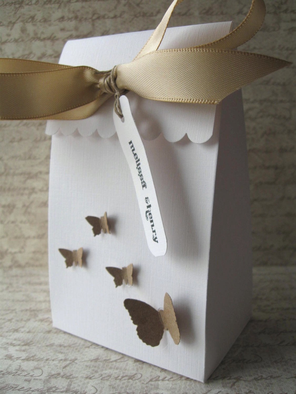 Wedding Favor Box Butterflies -White Customizable