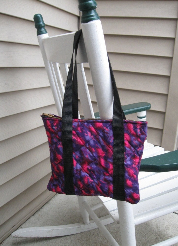 Coupon Organizer Quilted Bag  Purple- Pink whisps and with Straps& Seperators