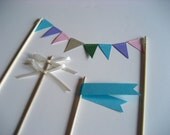 Cake Flag Collection - The Easter  Party - Light Blue, Pink, Purple, Green and Tan - Ready to Ship
