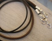 6 - Black or Brown Waxed Cotton Necklace Cords - Heavy Duty Any length - Use with Lg Pendants, Slider beads, Pandora or Lg Bails
