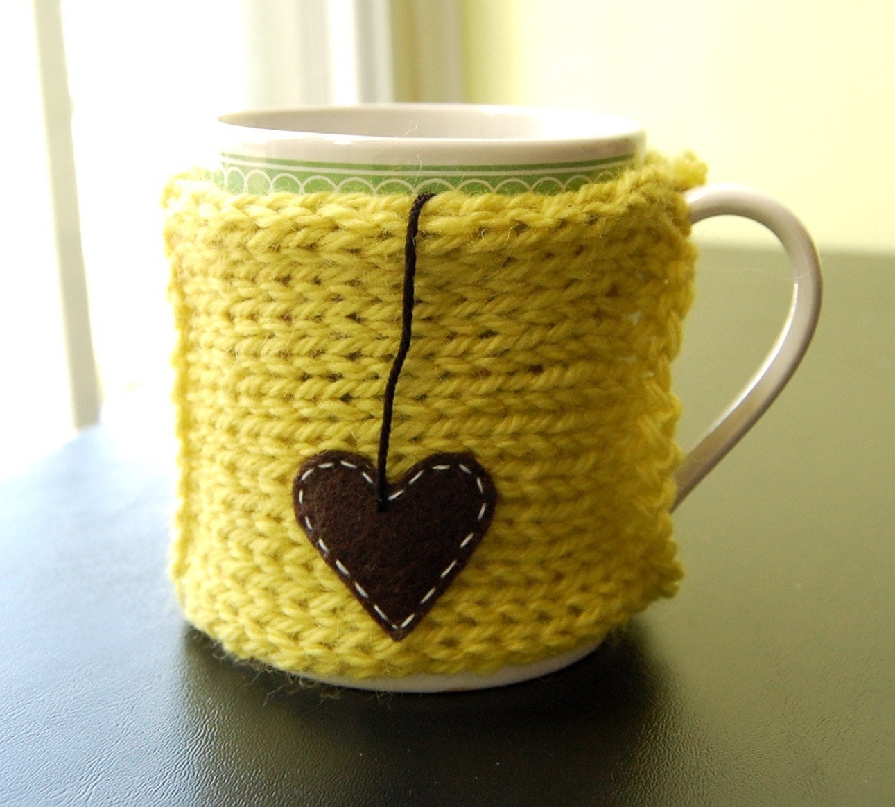 Tea Love Mug Cozy with Heart