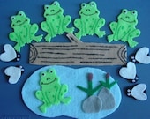 Five Green Speckled Frogs Children's Flannel Board Felt Set