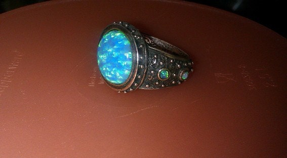 Blue Opal Medieval Ring
