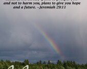 8 x 10 - Photo print - "The Lord's Plans"- Rainbow with Jeremiah 29:11