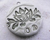 Polymer Clay OOAK Lotus Blossom Om Yoga Pendant Bead