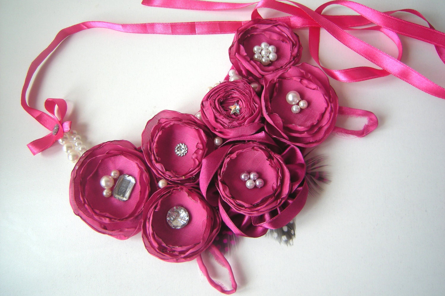 SALE 
.SALE.SALE....%10  Fuchsia, Dark Pink Collar Necklace