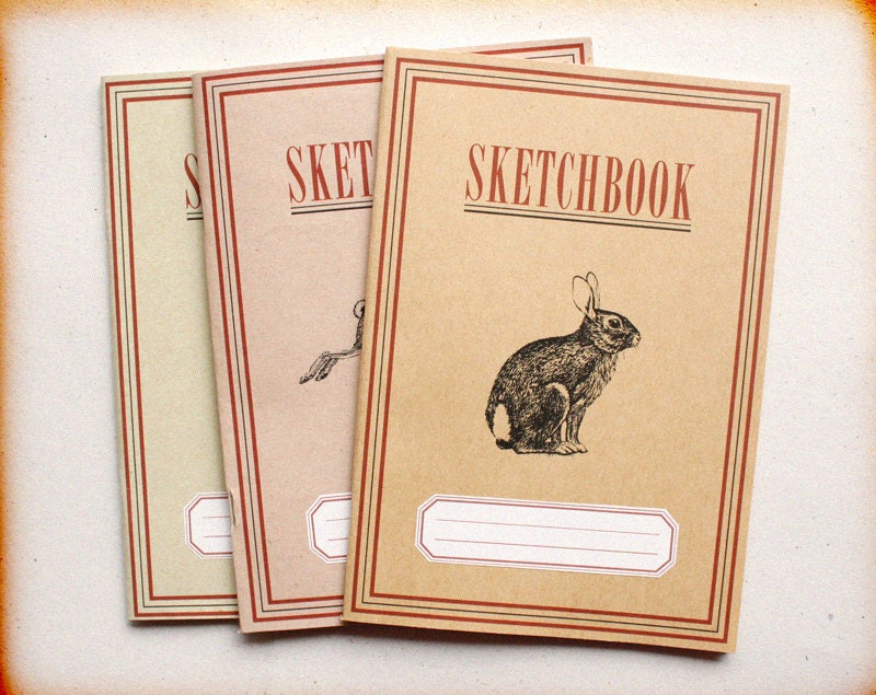 sketchbooks rabbits lot 3 - vintage - retro - design - limited edition 3     .016