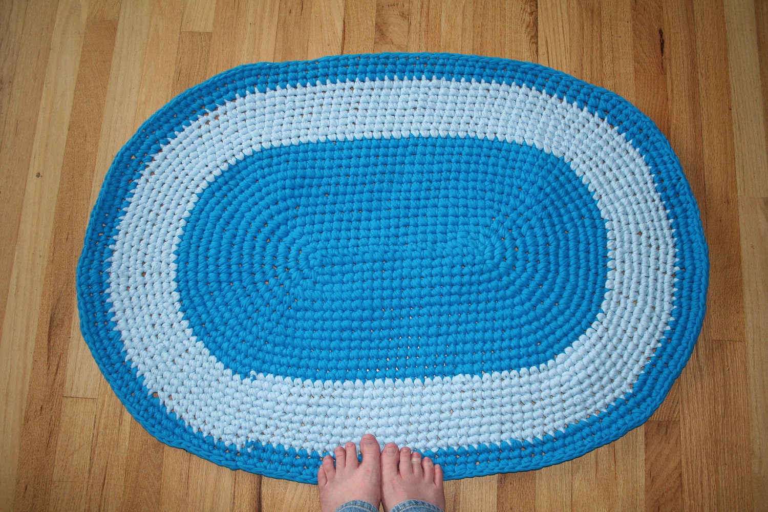 Reciclado Crochet bebê Electric Blue Rug