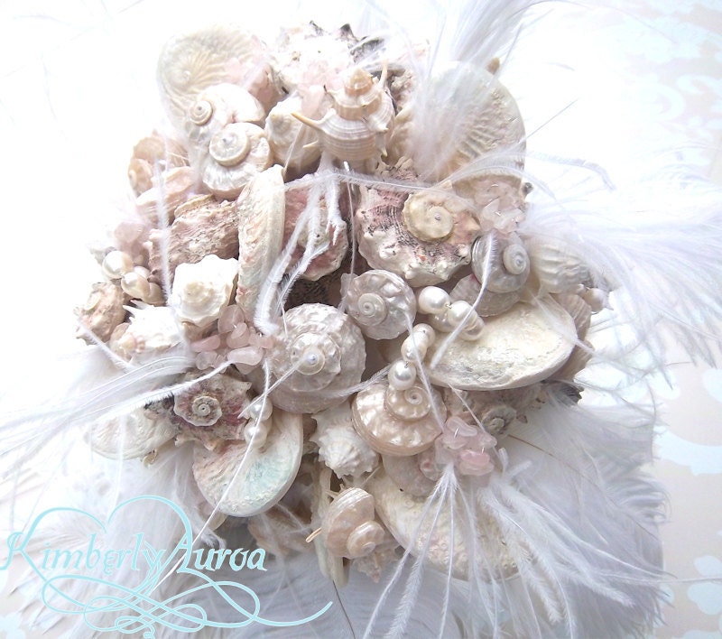 Made to Order Custom Details Bridal Bouquet of Shells (Blushing Island Style). DEPOSIT